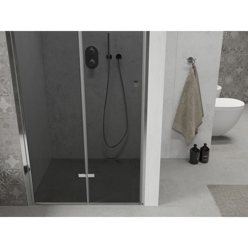 Mexen Lima 70 cm folding shower door, graphite, chrome - 856-070-000-01-40