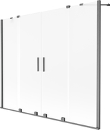 Mexen Velar Duo 2-Panel Sliding Bathtub Screen 200 x 150 cm, Frost, Brushed Gun Gray - 896-200-000-32-66