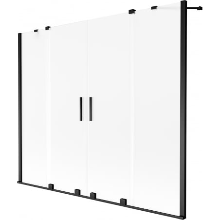 Mexen Velar Duo 2-panel Slidable Bath Screen 200 x 150 cm, Frosted, Black - 896-200-000-32-70