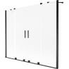 Mexen Velar Duo 2-panel sliding bathtub screen 200 x 150 cm, frost, black - 896-200-000-32-70