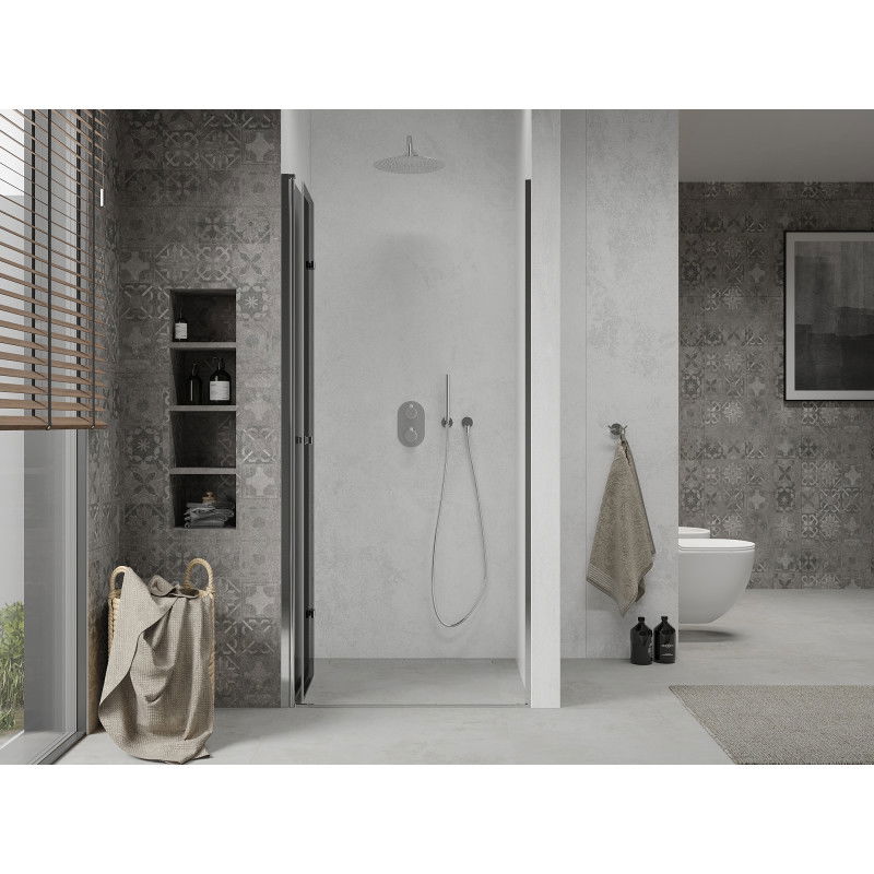 Mexen Lima 70 cm folding shower door, graphite, chrome - 856-070-000-01-40