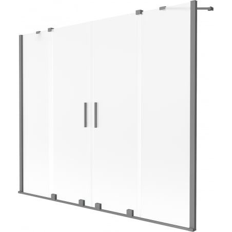Mexen Velar Duo bathtub screen 2-wing sliding 200 x 150 cm, frost, gun metal - 896-200-000-32-95