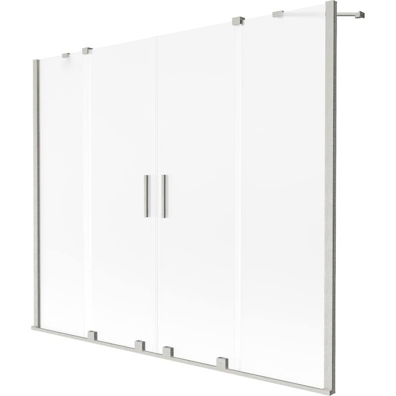 Mexen Velar Duo 2-panel sliding bath screen 200 x 150 cm, frost, brushed nickel - 896-200-000-32-97
