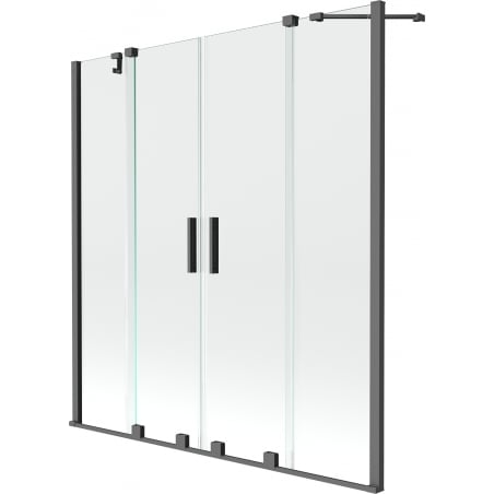 Mexen Velar Duo Two-Wing Sliding Bathtub Screen 150 x 150 cm, Transparent, Gun Metal - 896-150-000-02-95