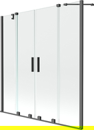 Mexen Velar Duo Two-Wing Sliding Bathtub Screen 150 x 150 cm, Transparent, Gun Metal - 896-150-000-02-95