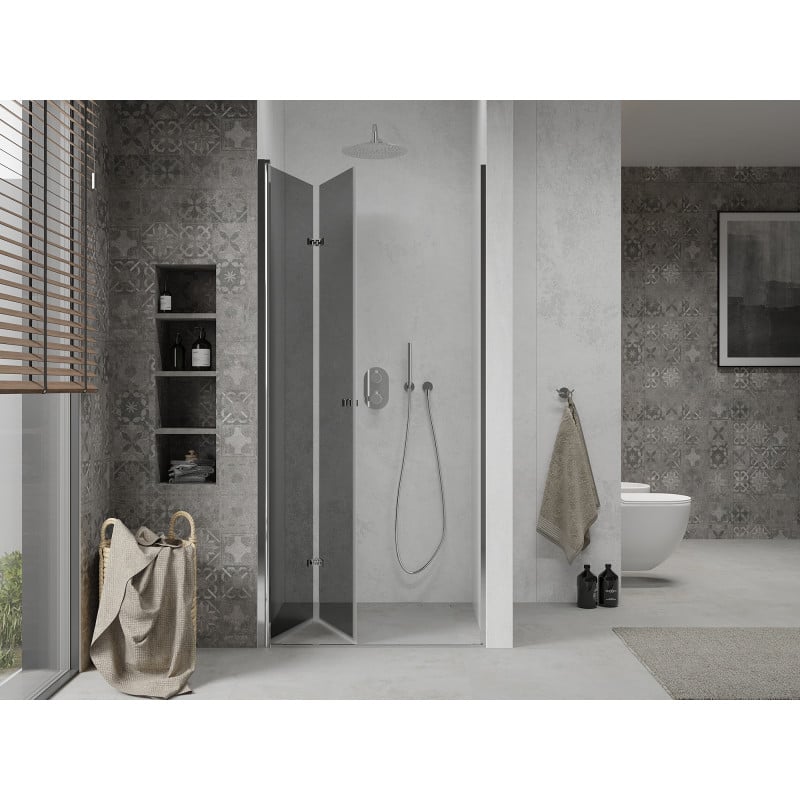 Mexen Lima folding shower door 70 cm, graphite, chrome - 856-070-000-01-40