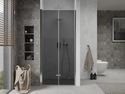 Mexen Lima folding shower door 80 cm, Graphite, Chrome - 856-080-000-01-40