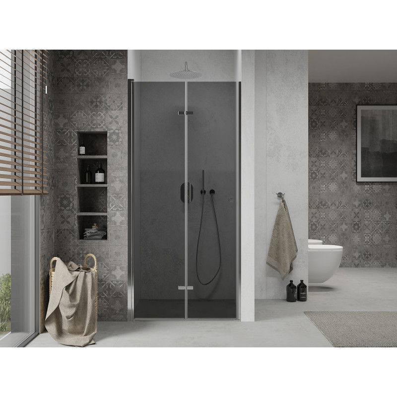 Mexen Lima 90 cm foldable shower door, graphite, chrome - 856-090-000-01-40