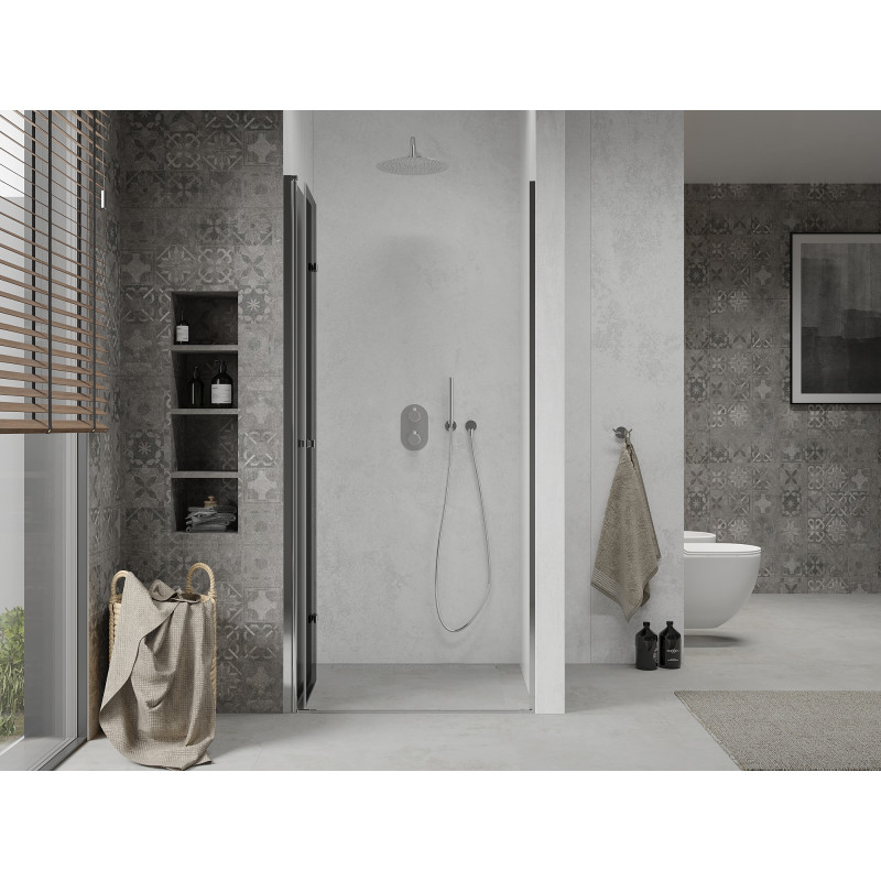 Mexen Lima folding shower door 90 cm, graphite, chrome - 856-090-000-01-40