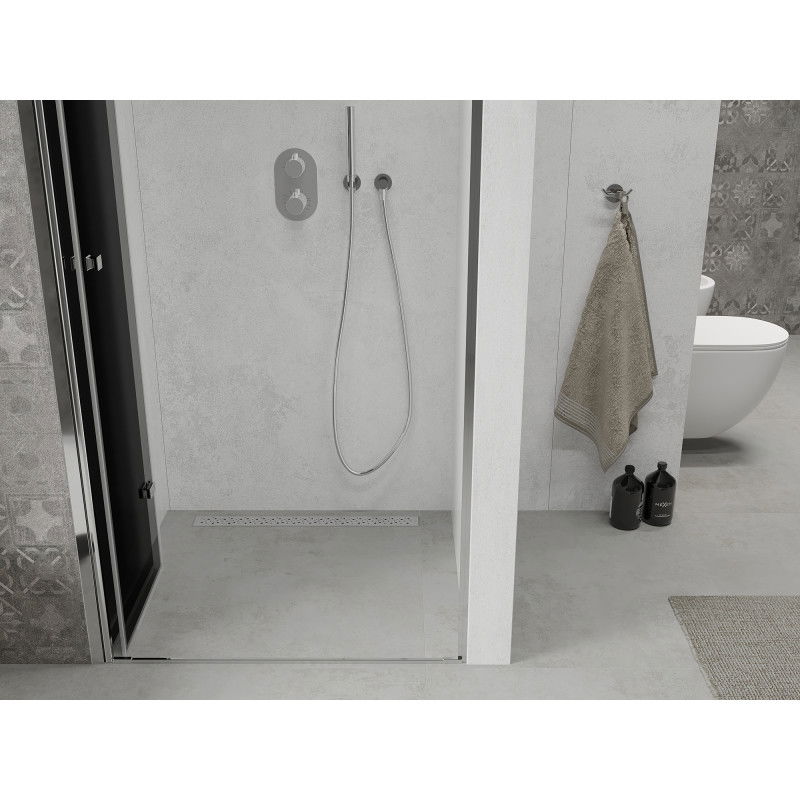 Mexen Lima 90 cm foldable shower door, graphite, chrome - 856-090-000-01-40