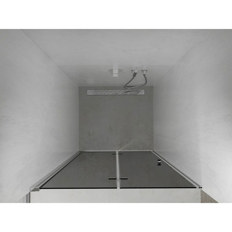 Mexen Lima 90 cm foldable shower door, graphite, chrome - 856-090-000-01-40