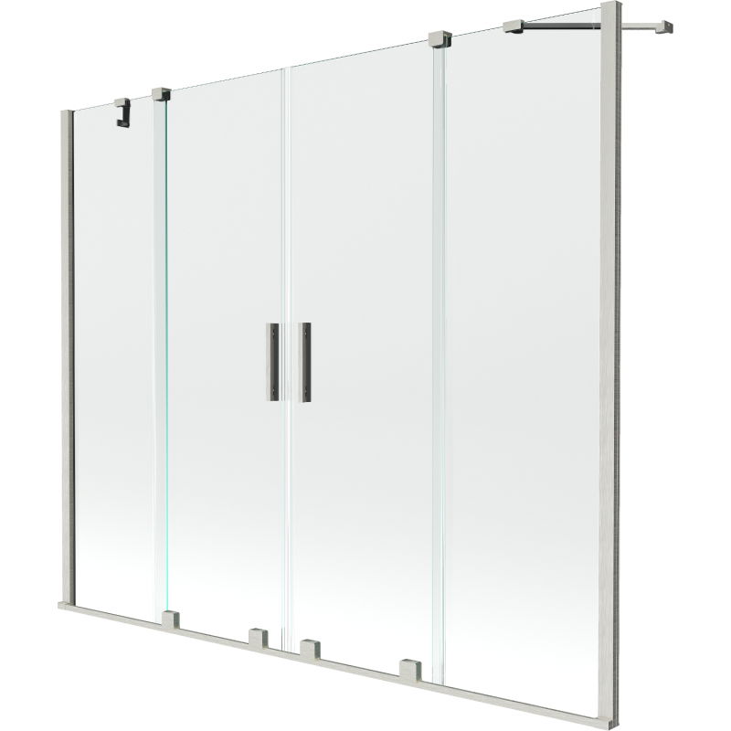 Mexen Velar Duo 2-panel sliding bathtub screen 200 x 150 cm, transparent, brushed nickel - 896-200-000-02-97