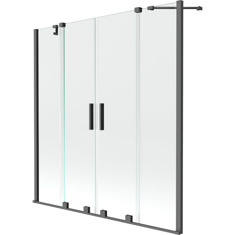 Mexen Velar Duo 2-panel Sliding Bathtub Screen 140 x 150 cm, Transparent, Gun Metal - 896-140-000-02-95