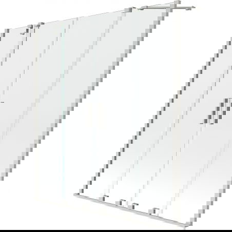 Mexen Velar Duo sliding bathtub screen 2-wing 140 x 150 cm, transparent, brushed nickel - 896-140-000-02-97