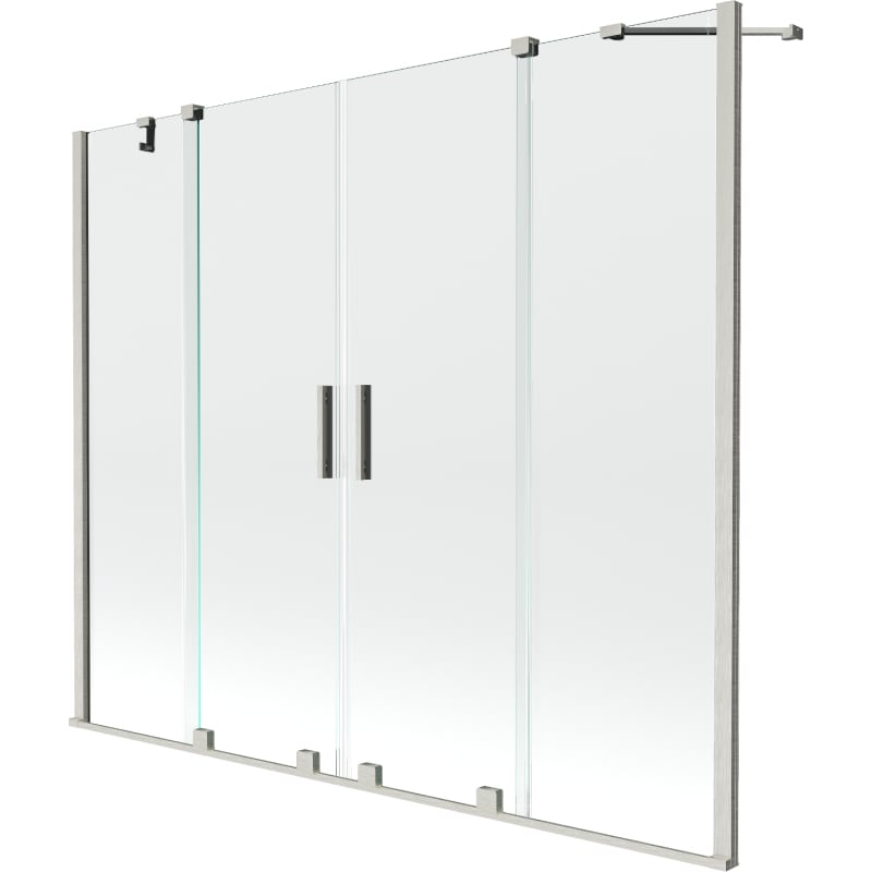 Mexen Velar Duo Bathtub Screen 2-Panel Sliding 170 x 150 cm, Transparent, Brushed Nickel - 896-170-000-02-97