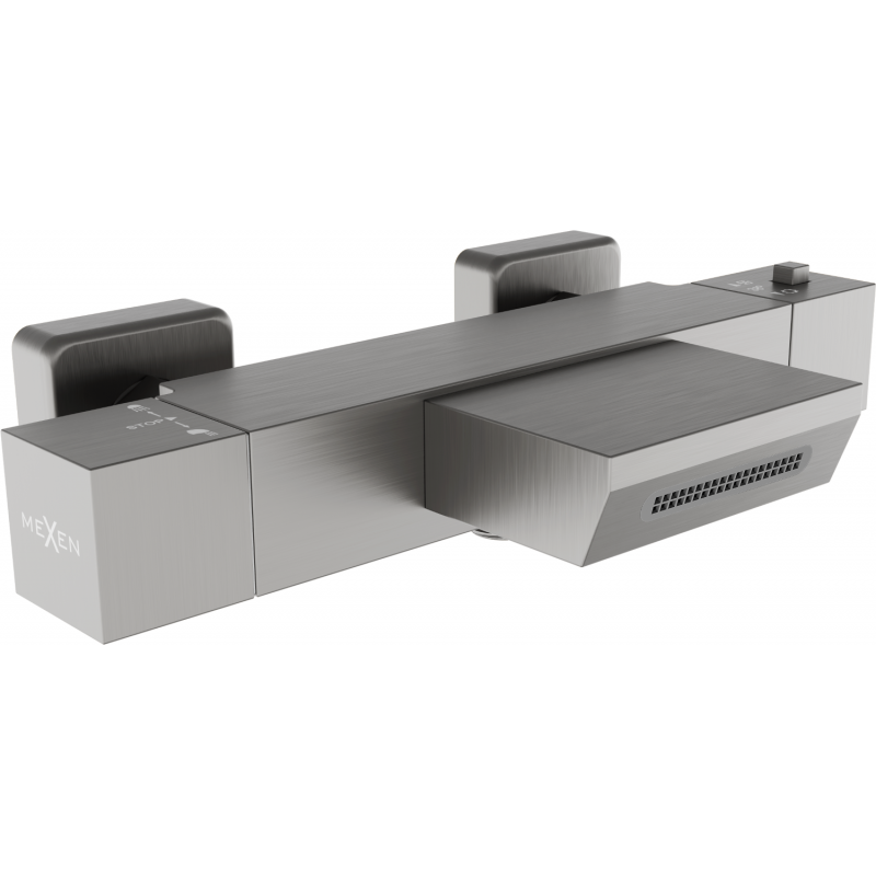 Mexen Cube Thermostatic Bath Faucet, Graphite - 77360-66