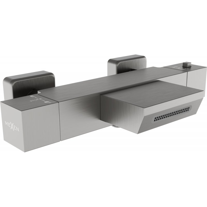 Mexen Cube thermostatic bathtub mixer tap, Graphite - 77360-66