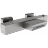 Mexen Cube thermostatic bathtub faucet, brushed gun gray - 77360-66