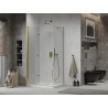 Mexen Lima folding shower cabin 70 x 80 cm, transparent, gold + Flat tray - 856-070-080-50-00-4010
