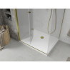 Mexen Lima folding shower cabin 80 x 90 cm, transparent, gold + Flat shower tray - 856-080-090-50-00-4010