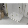 Mexen Lima folding shower cabin 80 x 90 cm, transparent, gold + Flat tray - 856-080-090-50-00-4010