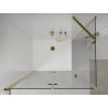 Mexen Lima folding shower cubicle 80 x 90 cm, Transparent, Gold + shower tray Flat - 856-080-090-50-00-4010