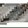 Mexen Lima folding shower cubicle 80 x 100 cm, Transparent, Gold + shower tray Flat - 856-080-100-50-00-4010