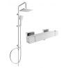 Mexen Cube Tord exposed shower set with rain showerhead and thermostatic shower faucet, chrome - 77200200-00