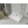 Mexen Lima folding shower cabin 100 x 70 cm, transparent, gold + Flat shower tray - 856-100-070-50-00-4010