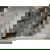 Mexen Lima folding shower cubicle 100 x 70 cm, Transparent, Gold + shower tray Flat - 856-100-070-50-00-4010