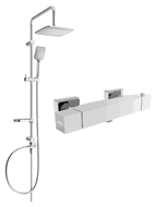 Mexen Sven surface-mounted shower set with a rainmaker and thermostatic mixer tap Cube, Chrome - 77200262-00