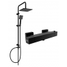 Mexen Tord surface-mounted shower set with a rainmaker and thermostatic mixer tap Cube, Black - 77200200-70