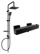 Mexen Sven surface-mounted shower set with a rainmaker and thermostatic mixer tap Cube, Black - 77200262-70