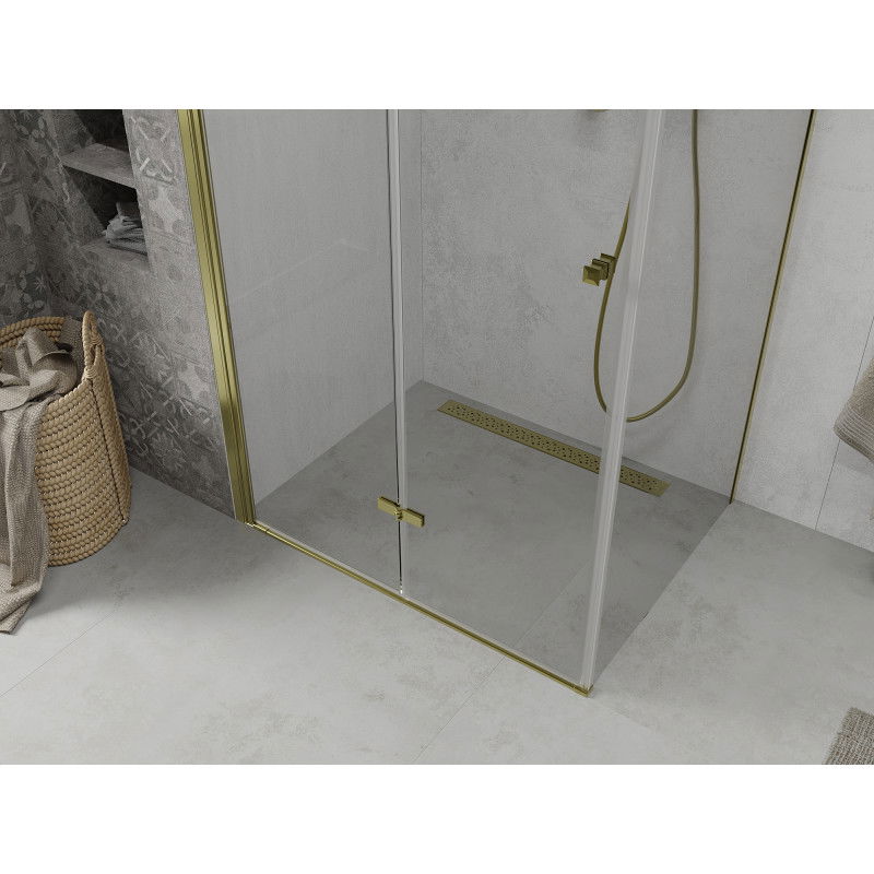 Mexen Lima folding shower cabin 70 x 100 cm, transparent, gold - 856-070-100-50-00