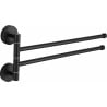 Mexen double swivel towel rail, black - 7039242-70