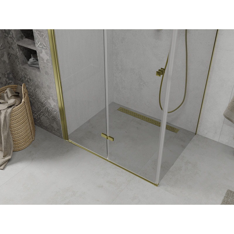 Mexen Lima folding shower cabin 80 x 100 cm, transparent, gold - 856-080-100-50-00