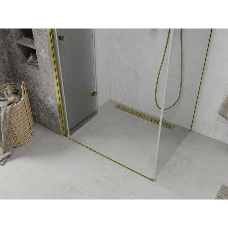 Mexen Lima foldable shower cabin 90 x 70 cm, transparent, gold - 856-090-070-50-00