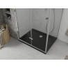 Mexen Lima folding shower cabin 80 x 100 cm, transparent, chrome + Flat tray, black - 856-080-100-01-00-4070