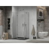 Mexen Lima folding shower cabin 90 x 100 cm, transparent, chrome + Flat shower tray, black - 856-090-100-01-00-4070