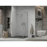 Mexen Lima folding shower cabin 90 x 100 cm, transparent, chrome + Flat shower tray, black - 856-090-100-01-00-4070