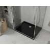 Mexen Lima folding shower cabin 90 x 100 cm, transparent, chrome + Flat shower tray, black - 856-090-100-01-00-4070