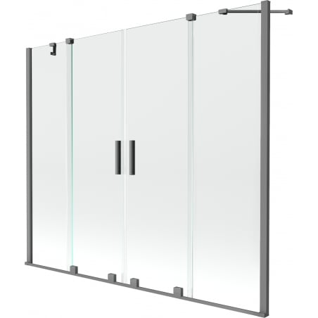 Mexen Velar Duo 2-wing sliding bath screen 190 x 150 cm, transparent, gun metal - 896-190-000-02-95