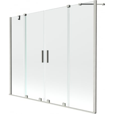 Mexen Velar Duo 2-wing sliding shower screen 190 x 150 cm, transparent, brushed nickel - 896-190-000-02-97