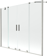 Mexen Velar Duo 2-wing sliding shower screen 190 x 150 cm, transparent, brushed nickel - 896-190-000-02-97