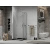 Mexen Lima folding shower cabin 90 x 90 cm, transparent, chrome + Flat shower tray, black - 856-090-090-01-00-4070