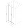 Mexen Exo-B Duo double hinged shower door 70 cm, transparent, chrome - 814-070-000-01-00