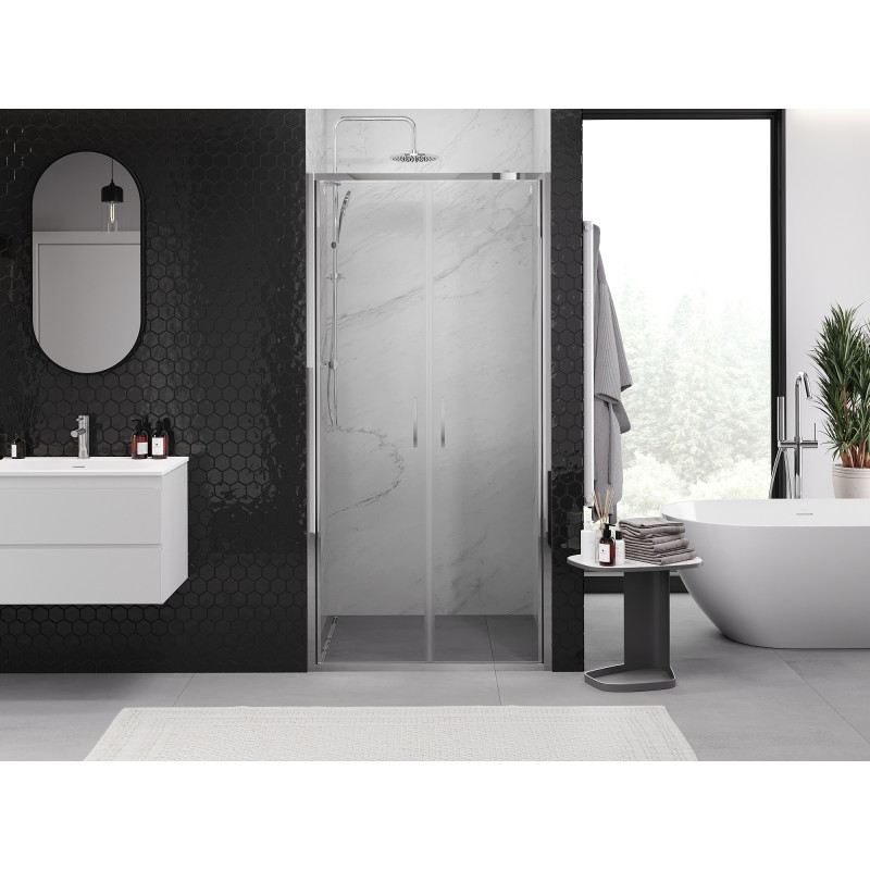 Mexen Exo-B Duo double-hinged shower door 80 cm, transparent, chrome - 814-080-000-01-00