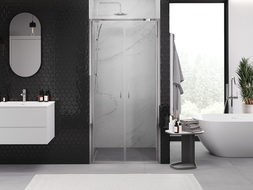 Mexen Exo double hinged shower door 80 cm, transparent, chrome - 814-080-000-01-00