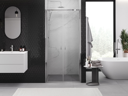 Mexen Exo-B Duo double swing shower door 100 cm, transparent, chrome - 814-100-000-01-00
