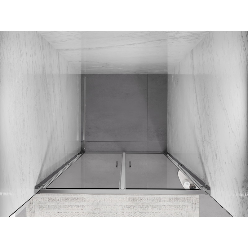 Mexen Exo-B Duo double hinged shower door 90 cm, transparent, chrome - 814-090-000-01-00